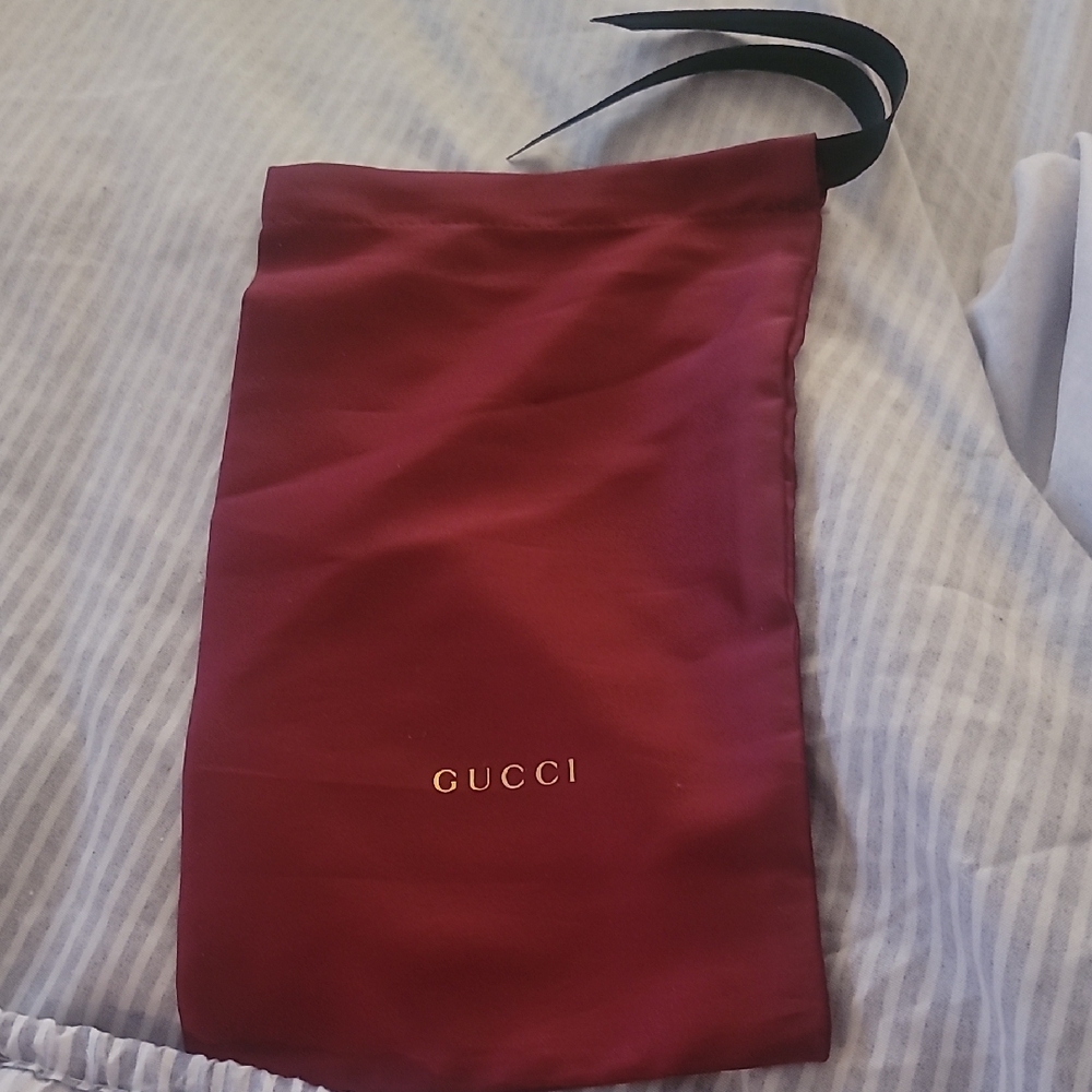 Gucci Maroon Storage Bag with Black Drawstring